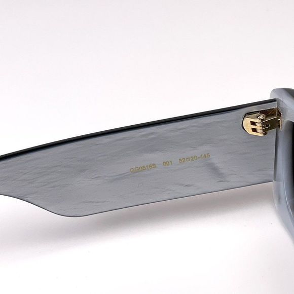 Gucci GG0516S 001 Sunglasses Black Silver Flash Logo Gradient Rectangle Women - Picture 9 of 12